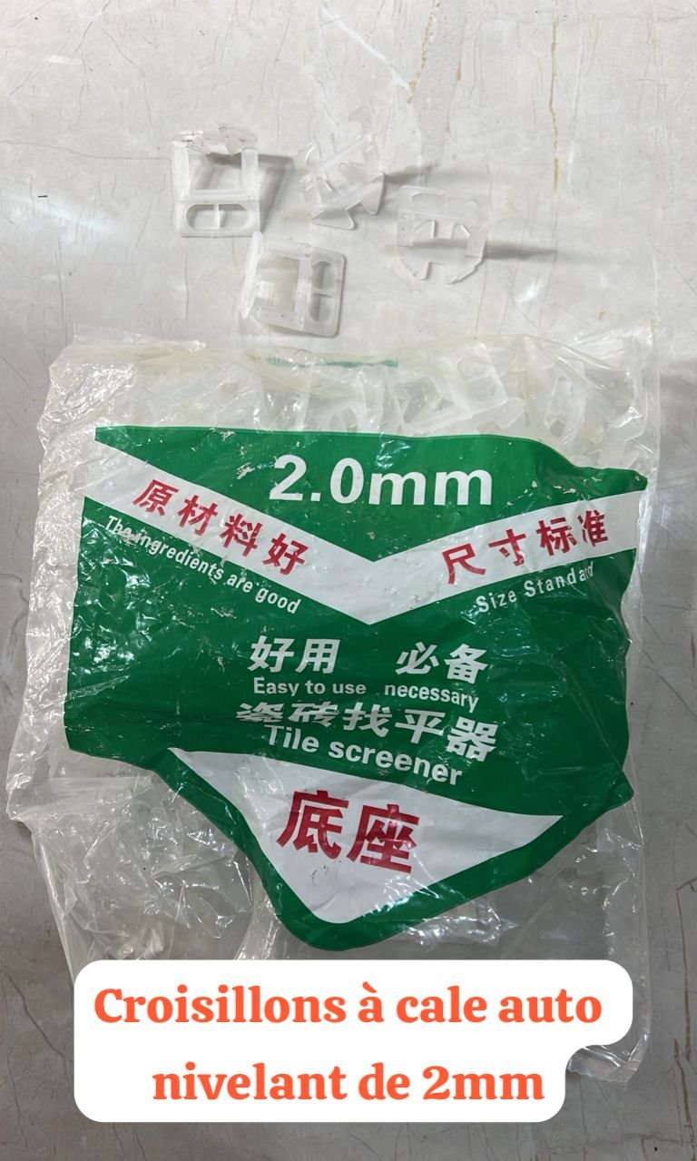 Croisillons à cale auto nivelant de 2 mm